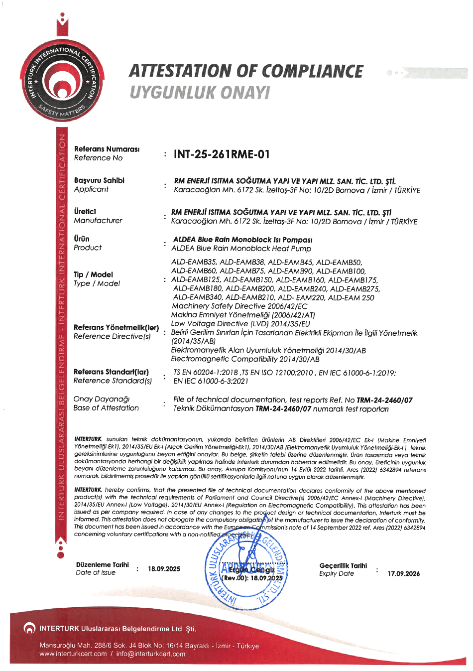 uygunluk onayı- EAMB